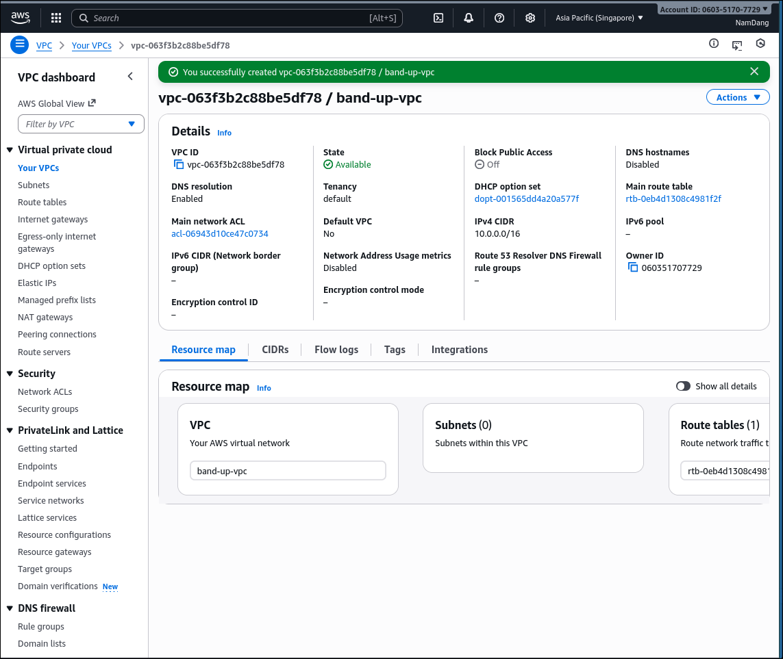 VPC Created Successfully