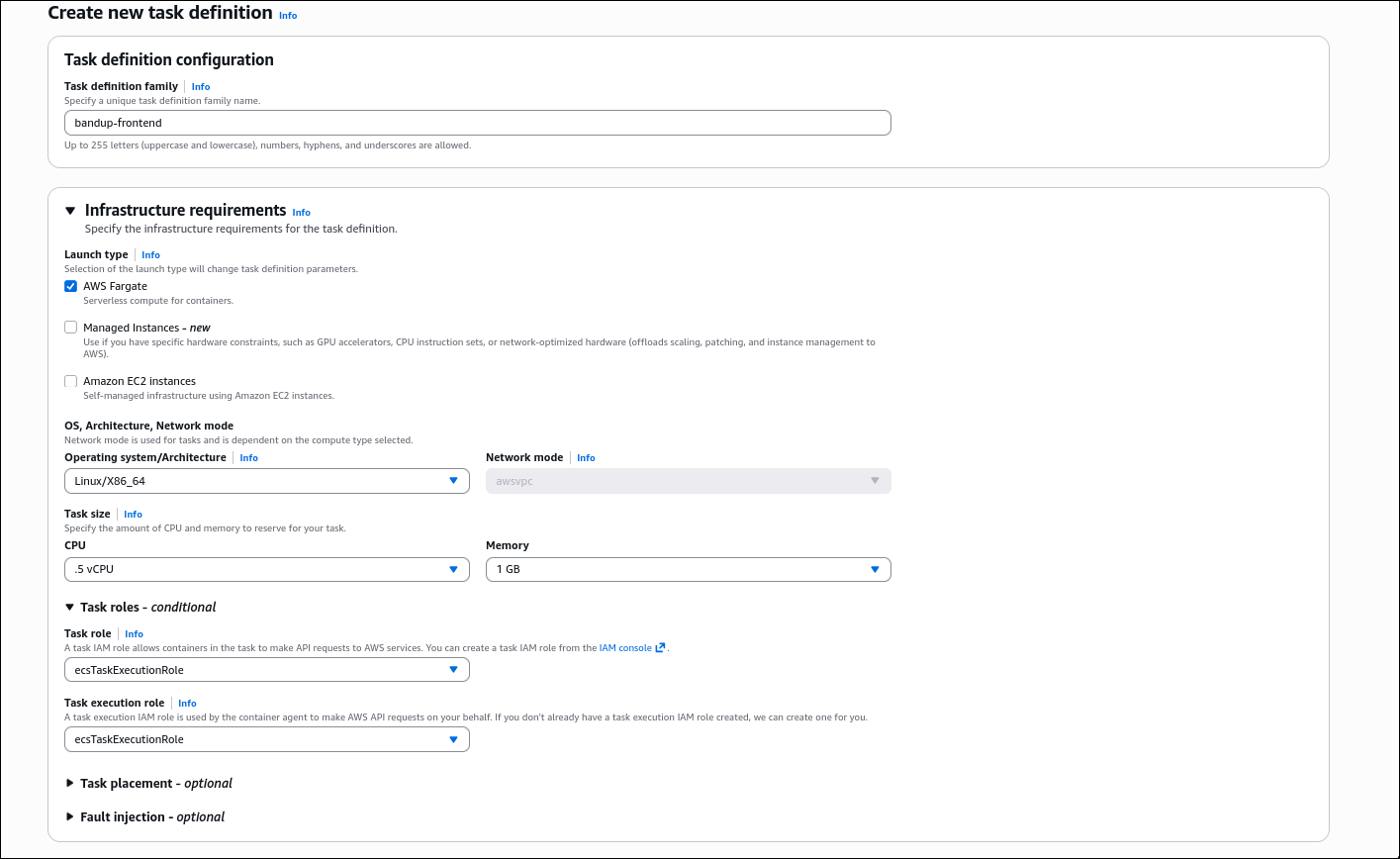 Task Definition Infrastructure
