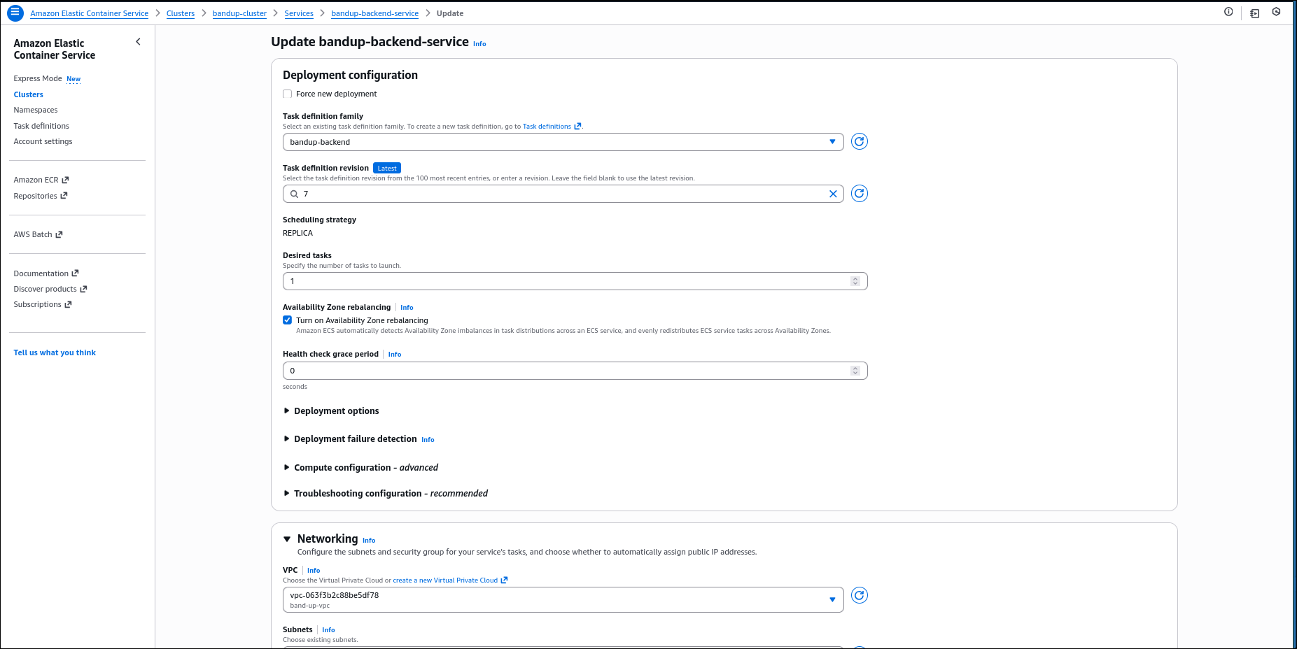 Service Deployment Config