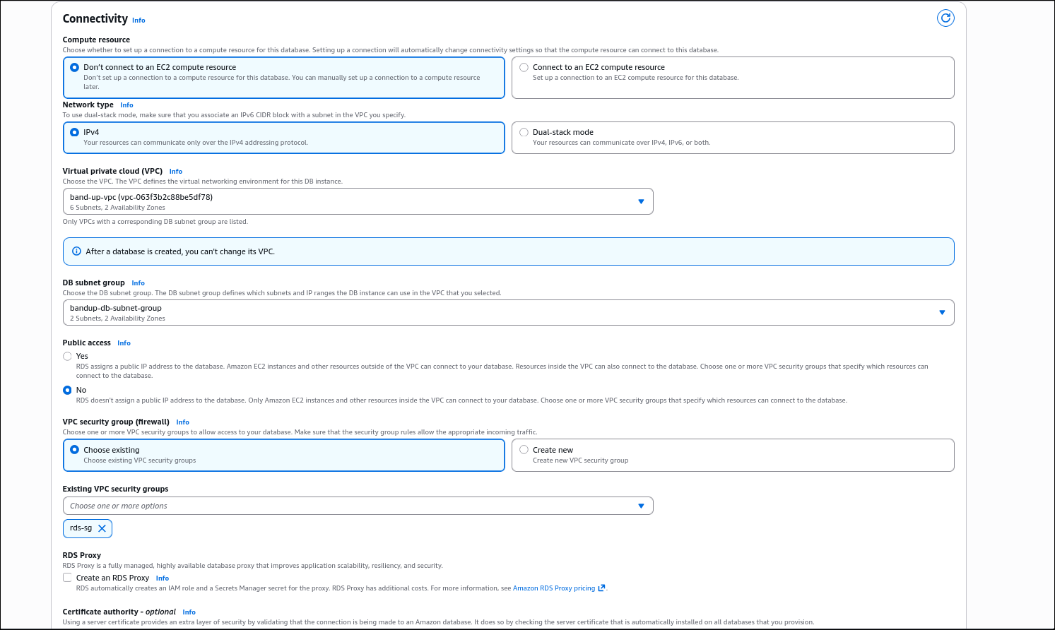 Connectivity Settings